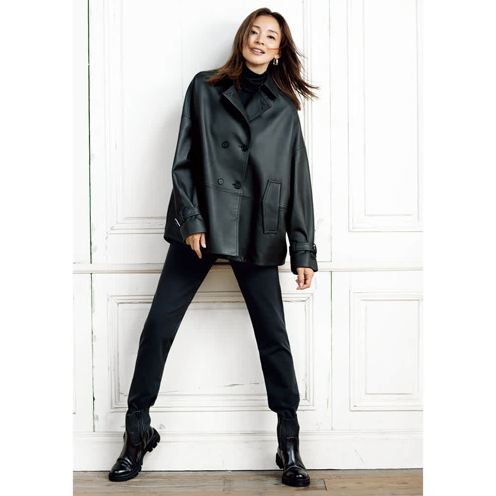 イタリアンラムレザー ダブルブレスト ハーフコート 通販 - ディノス