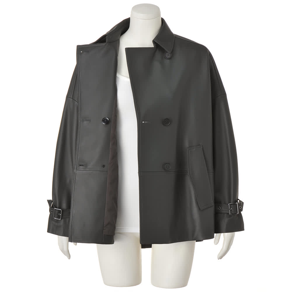 イタリアンラムレザー ダブルブレスト ハーフコート 通販 - ディノス