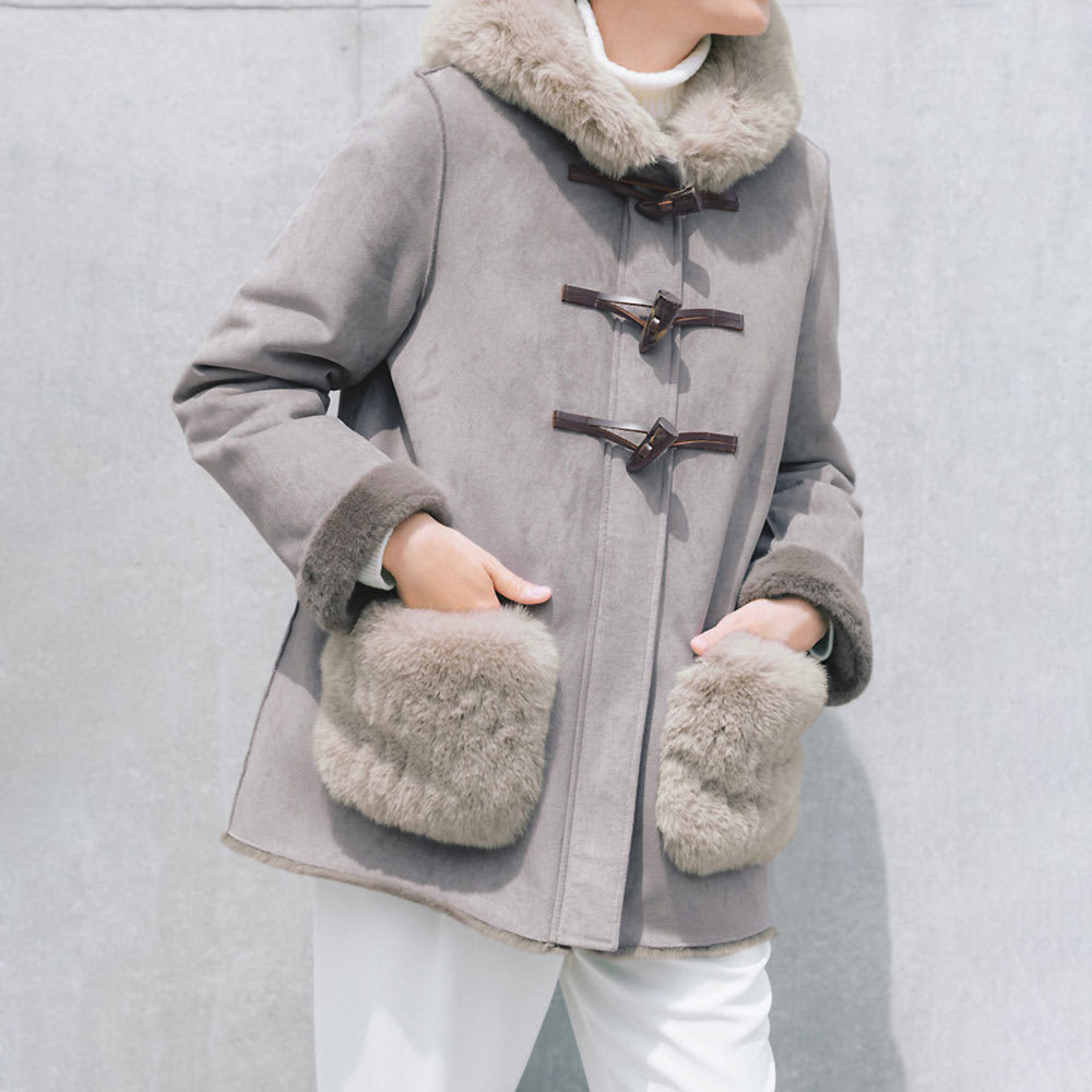 バーバリー ダッフルコート リアルファー インポート バーバリー