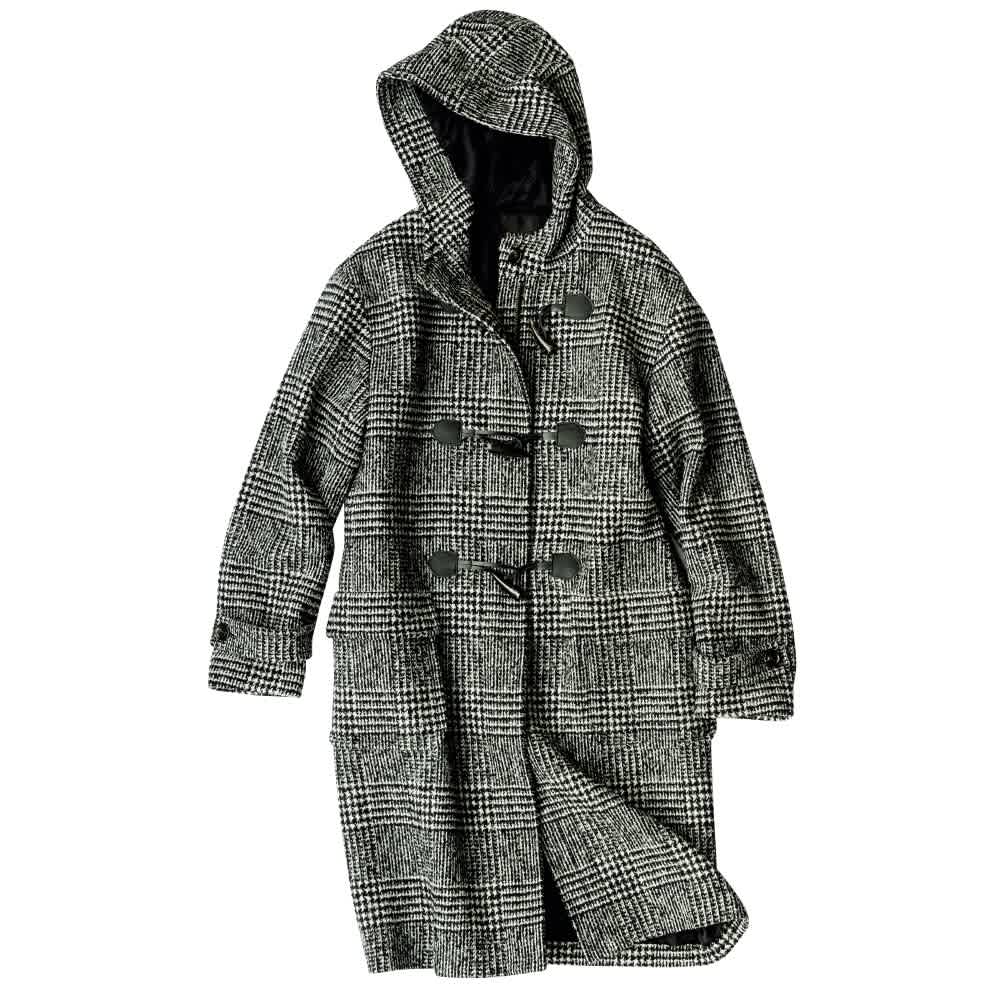 シルク混グレンチェックツイード ダッフルコート 通販 - ディノス