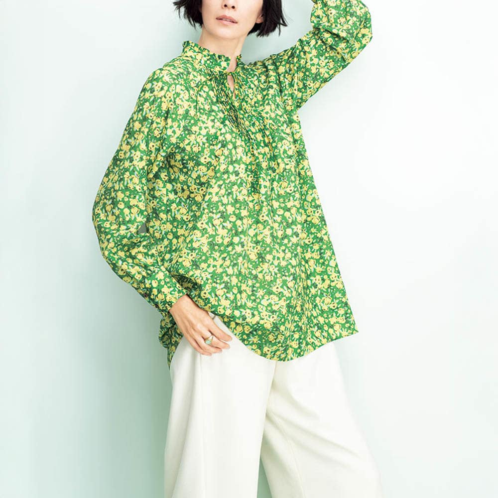 イタリア素材 フラワー柄 チュニックブラウス 通販 - ディノス