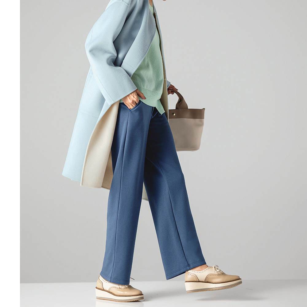 裏起毛 ジャージー セミワイドパンツ 通販 - ディノス