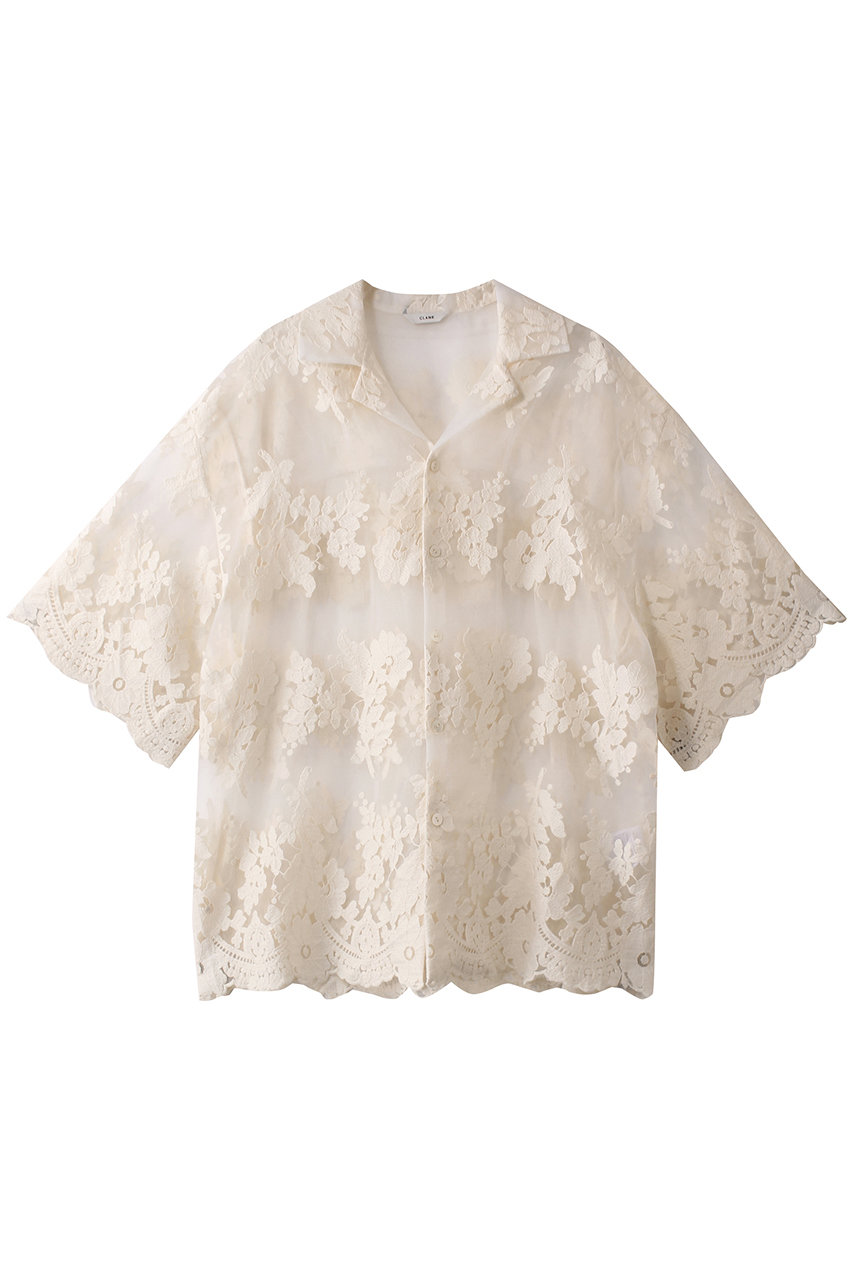 CLANE(クラネ)｜SHEER FLOWER LACE SHIRT/シャツ/IVORY の通販