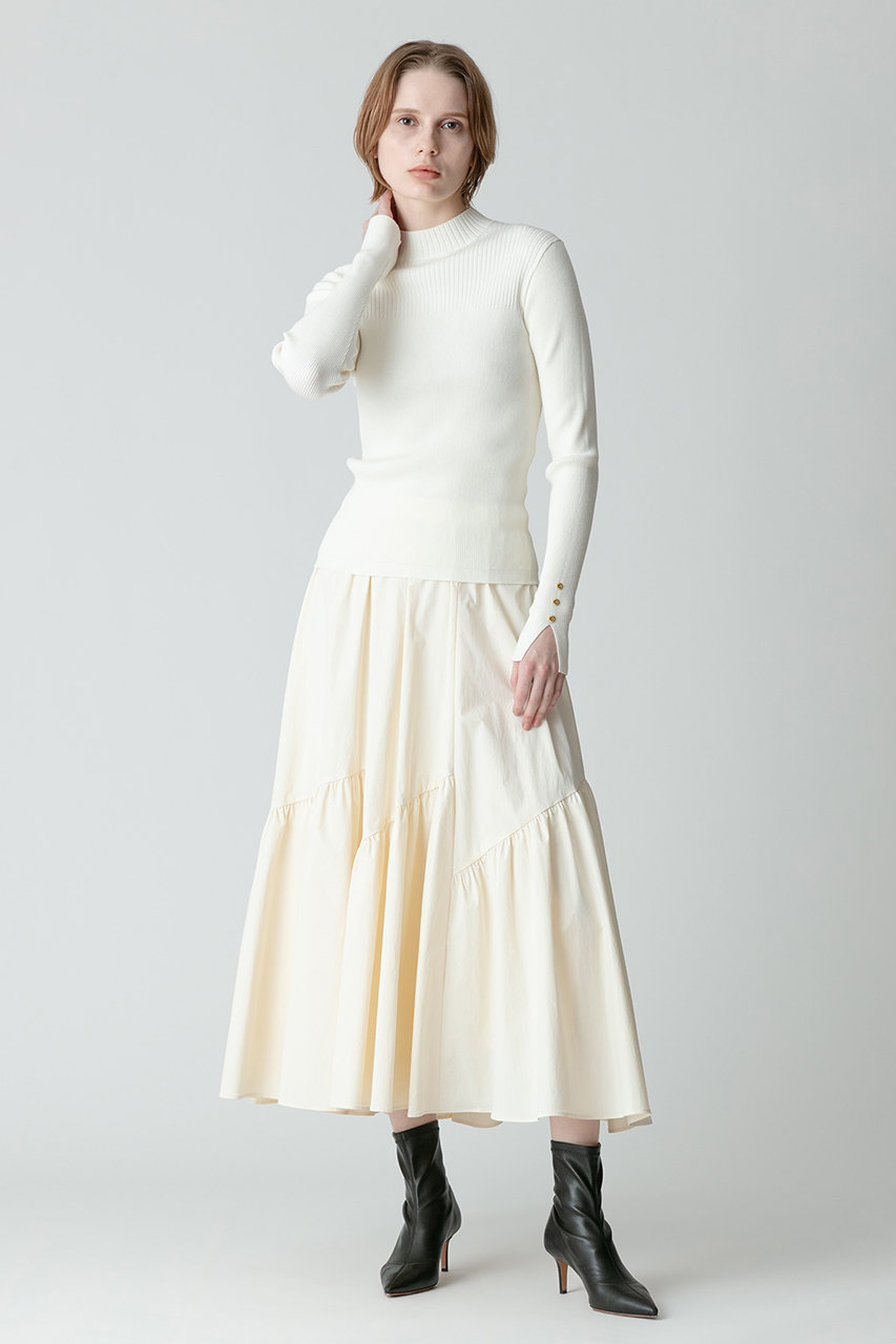 allureville(アルアバイル)｜バイヤス切替ギャザースカート/アイボリー