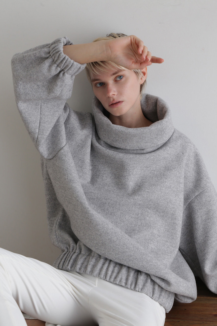 LE PHIL(ル フィル)｜ニードルパンチジャージーハイネック/グレー の