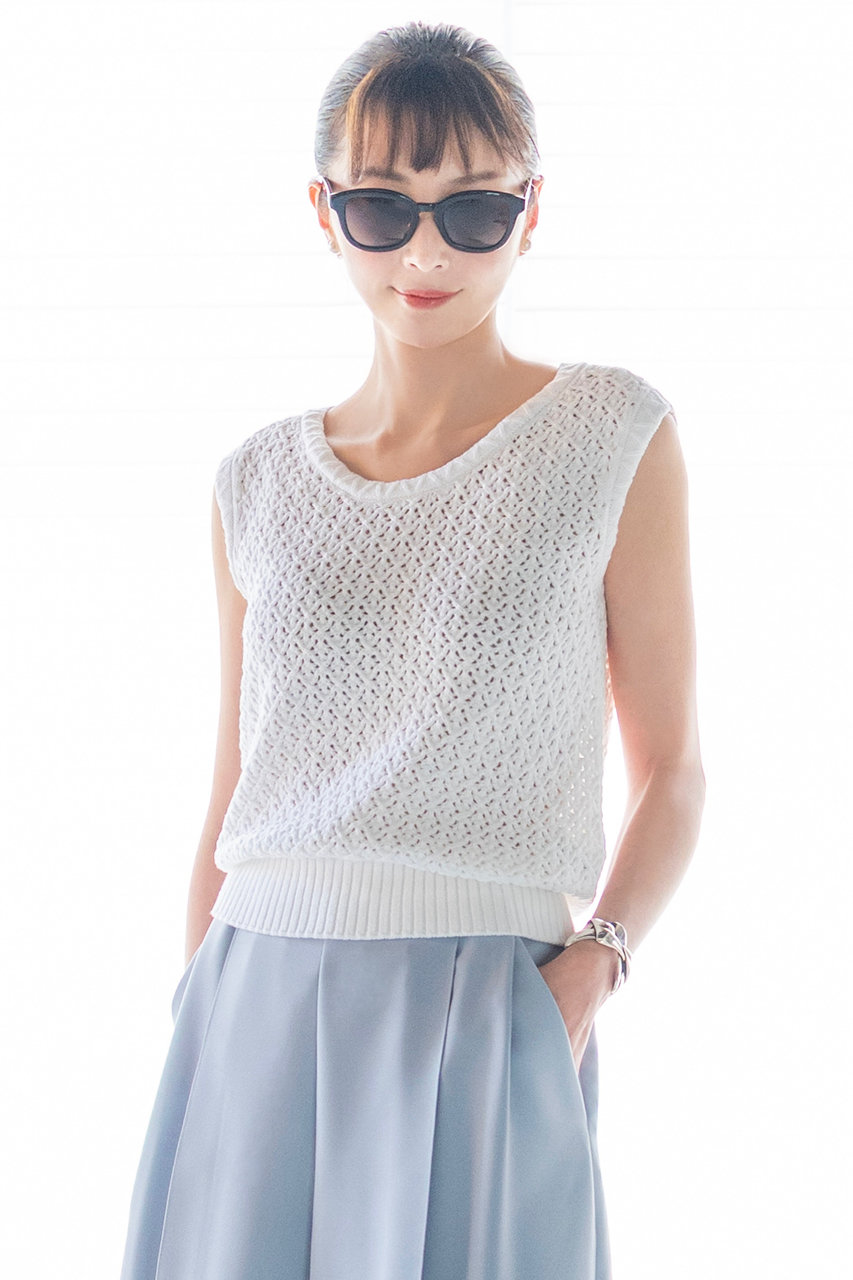 DAISY LIN(デイジーリン)｜Knit Top “Lady Tank”/ホワイト の通販