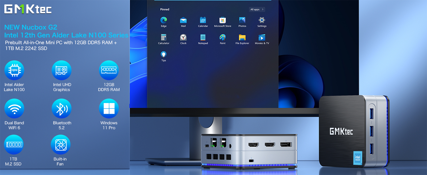 Intel 12th Alder Lake N100 Mini PC--NucBox G2