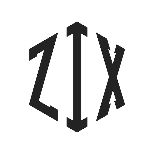 Zxx logo design initial letter zxx monogram logo using hexagon