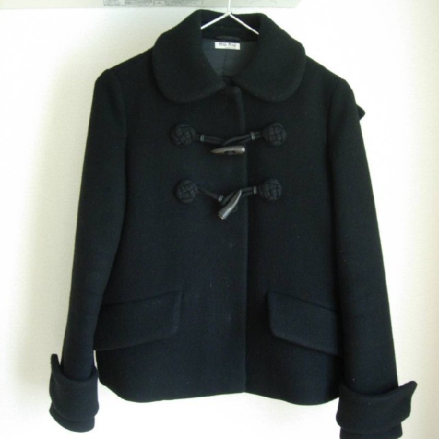 MIU MIU - miumiu ショート丈ダッフルコート 黒 ブラック 大人気 紗