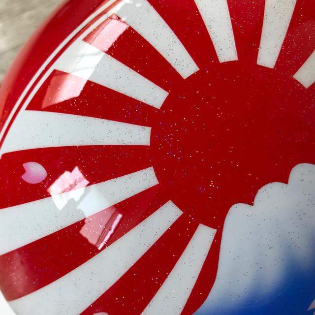 新品塗装品 7色ラメ 赤白 富士日章 コルク半 ヘルメットの通販 by