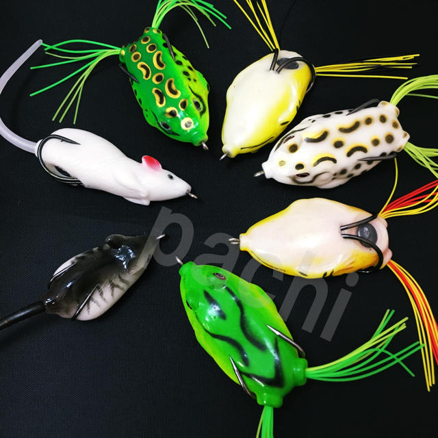 カエル&ねずみ セット バス釣り！フロッグ ルアー トップウォーターの