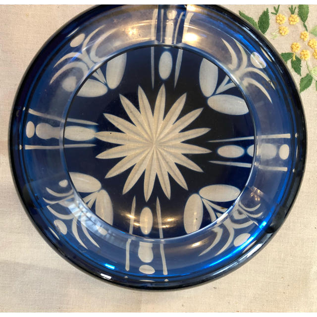 アンティーク 昭和初期 切子ガラス 灰皿 江戸切子の通販 by ミントshop