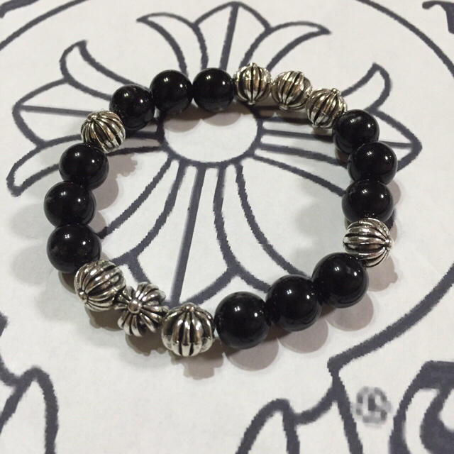 クロムハーツ風オニキスブレスレットの通販 by now_or_never_shop's