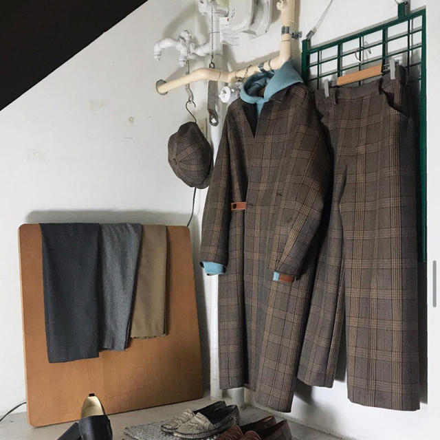 SUNSEA - SUNSEA 2019AW キャメルチェックコートの通販 by うさまる's