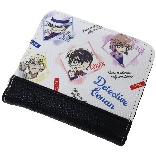 名探偵コナン 二つ折り財布 ウォレット ラウンド☆ホワイト/ブラック