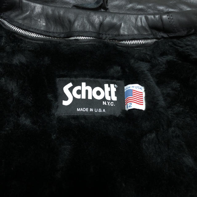 schott - 美品‼️schott立襟シングルライダース641 42インチ インナー
