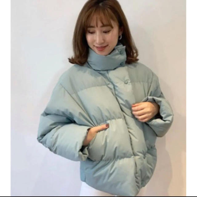 playroomダウンジャケットコートフードパーカーミントグリーンの通販