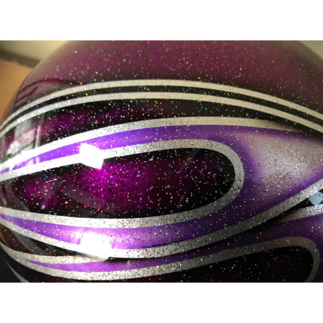 7色ラメ ファイヤーパターン コルク半 ヘルメット の通販 by paint｜ラクマ