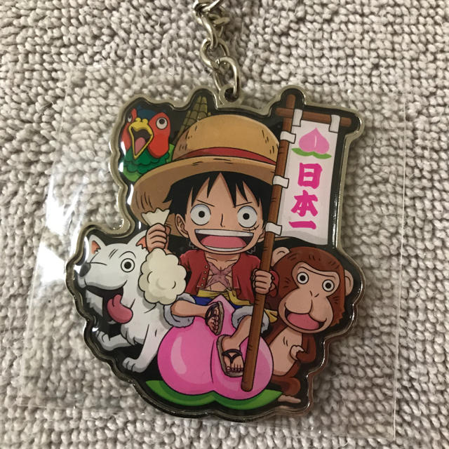 ワンピース ルフィ メタルキーホルダー ご当地 岡山限定 桃太郎の通販
