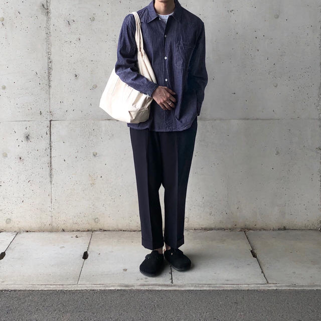 COMOLI - 値下げしました。COMOLI パープルダンガリー シャツの通販 by