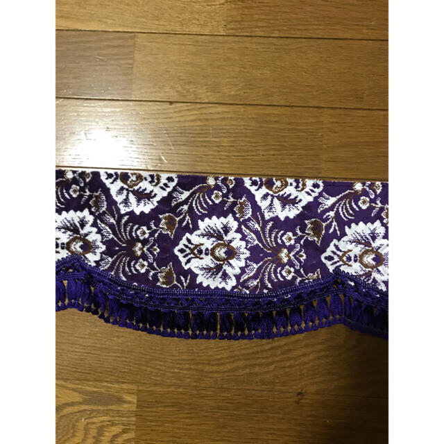 金華山 新格子 紫パープル フロントフリルカーテン デコトラ レトロの