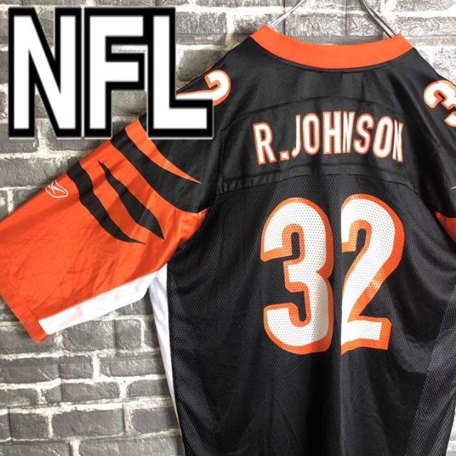 Reebok - NFL☆ゲームシャツ 90s デカロゴ アメフトシャツ ゆるだぼ