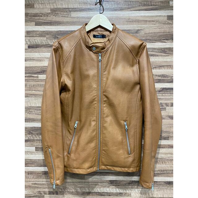 ライダースジャケット レザージャケット キャメル ブラウンの通販 by U