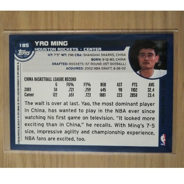 Yao Ming ヤオミン 姚明 NBA ルーキー トレカ toppsの通販 by