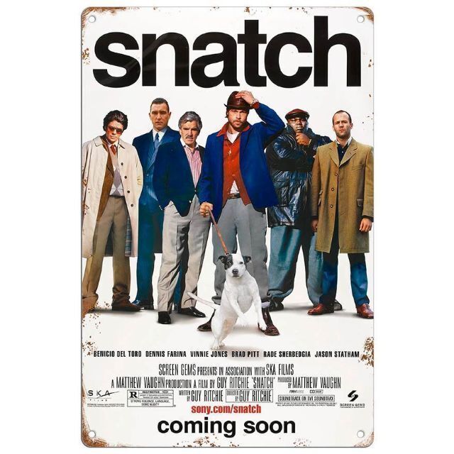 映画ポスター【ブラッド・ピット 】スナッチ/Snatch/ブリキ看板/サビ風
