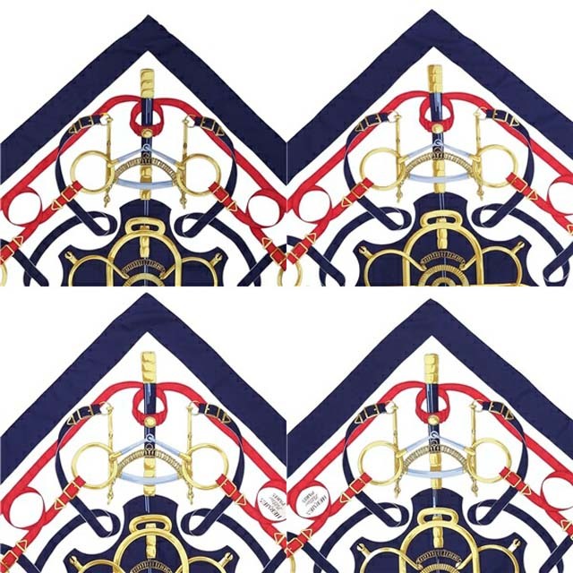 HERMES - エルメス スカーフ カレ90 Eperon d'or (黄金の拍車) シルク