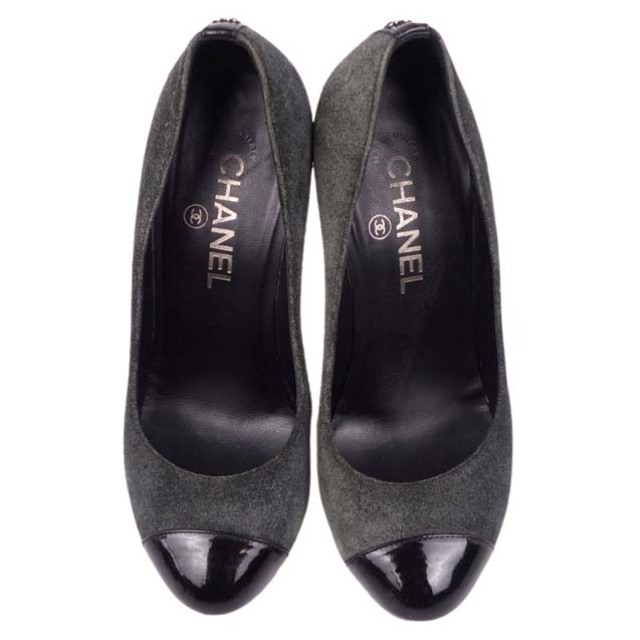 CHANEL - シャネル パンプス ココマーク スウェード キャップトゥ バイ
