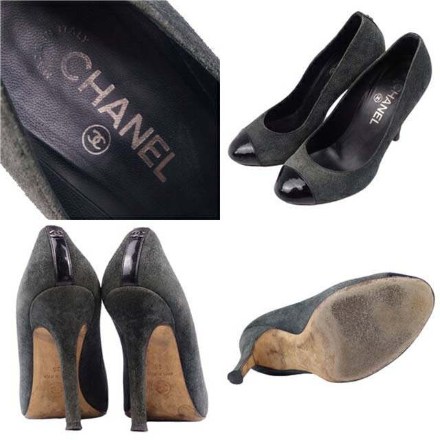CHANEL - シャネル パンプス ココマーク スウェード キャップトゥ バイ