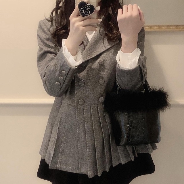 épine - epine エピヌ プリーツフリルジャケット グレーの通販 by Ci