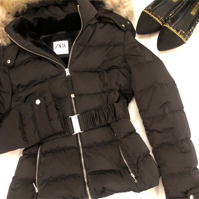 ZARA - ZARA ダウンジャケット 黒 ファーの通販 by kotoko's shop