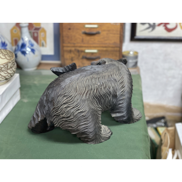 アイヌ民族 作家物 白伊作 木彫り熊 一刀彫 北海道美術 郷土玩具