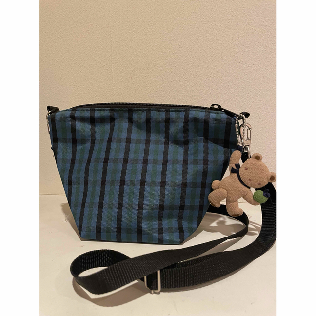 familiar - ファミリア familiar 舟形 ポシェット 緑チェック 旧