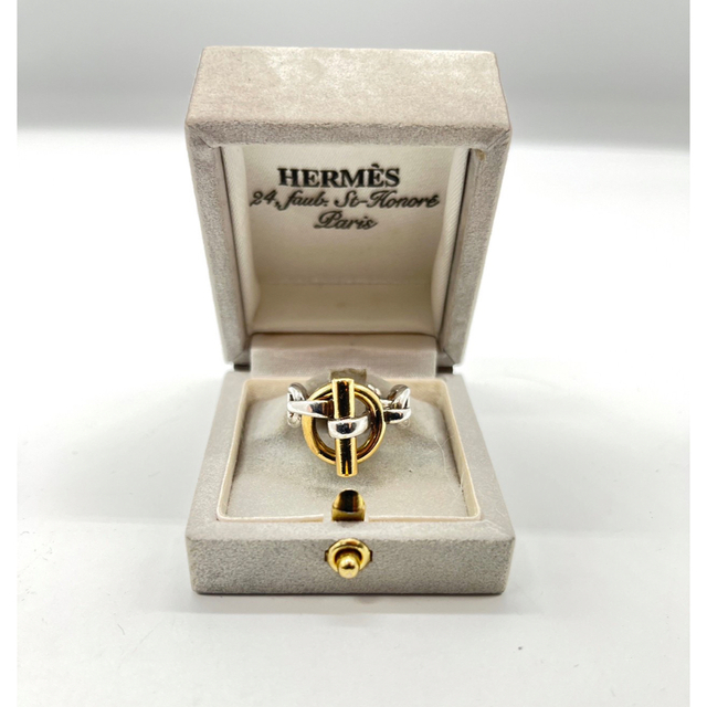 HERMES - エルメス シェーヌダンクル リング Tバー コンビ 希少 48