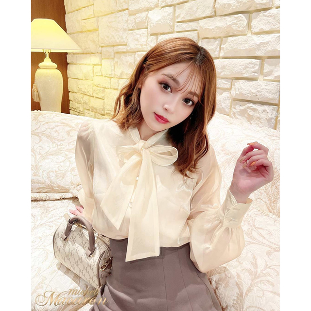 michellMacaron - ボウタイブラウス/アイボリーの通販 by S-aya*'s