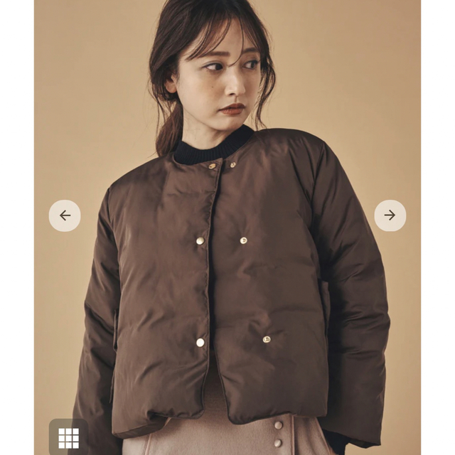 COHINA - 【COHINA】ノーカラーパデットジャケットの通販 by ちょこび