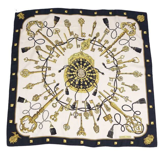 HERMES - エルメス HERMES スカーフ カレ90 LES CLES THE KEYS RARE(鍵