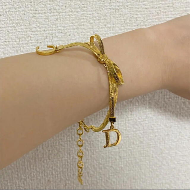 Christian Dior - diorディオール ゴールドリボンブレスレットの通販