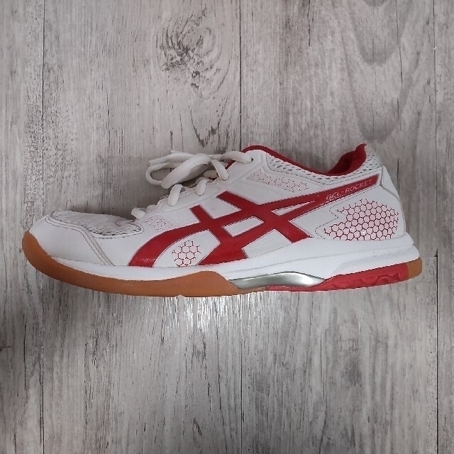 asics - 洗濯済 asics バレーボールシューズ TVR719 23.5cm 赤白 の