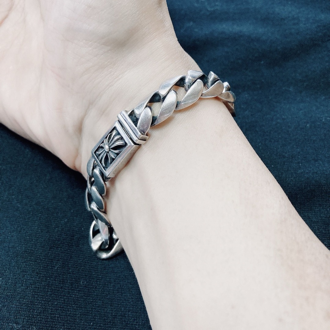 Chrome Hearts - シルバー925製喜平チェーンクロスブレスレット クロム