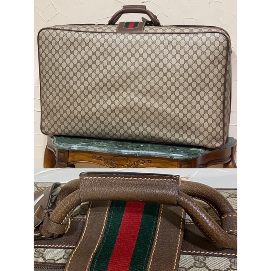 GUCCI - 80'S OLD GUCCI シェリーライン スーツケース キャンバス