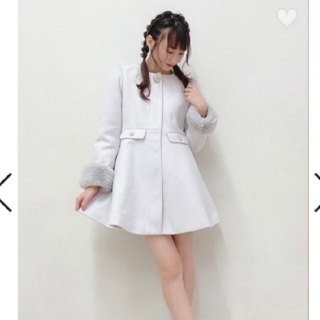 evelyn - evelyn☆オリジナルビジューコート☆アイスグレイ☆Sサイズの