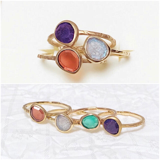 agete - agete アガット スキニーリング ガーネット K10 #9の通販 by