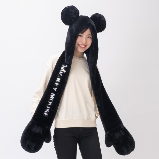 Disney - フード付きマフラー ミッキー ファンキャップ 手袋 ミトンの