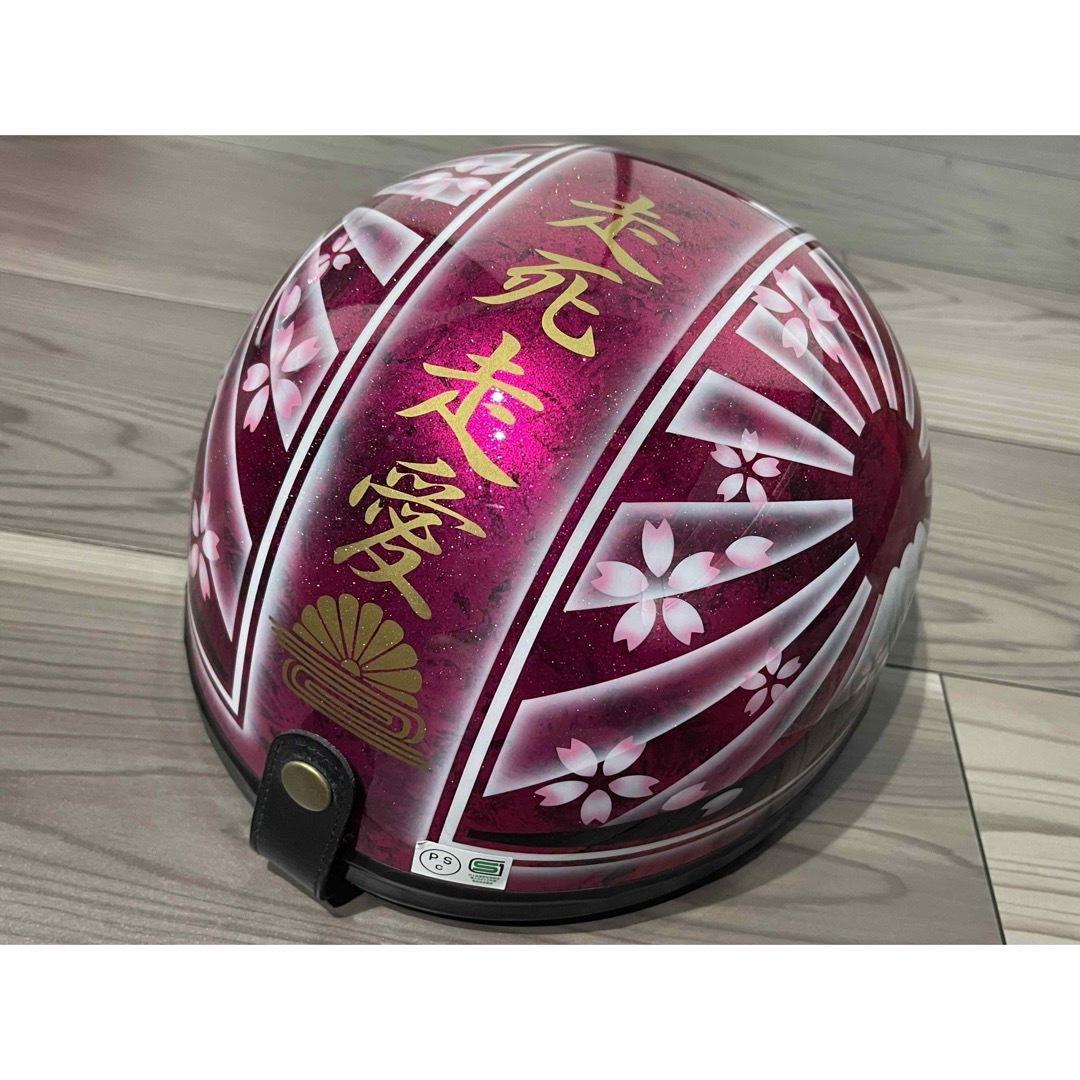 ラメ 桜吹雪 富士日章 コルク半 ヘルメット の通販 by paint｜ラクマ