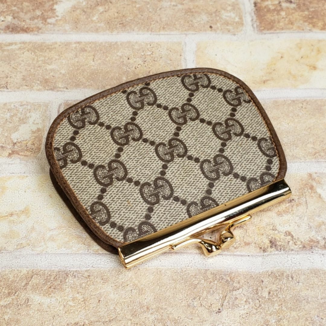 GUCCI - 訳有未使用 オールドグッチ ☆GG柄 PVC がま口 コインケース