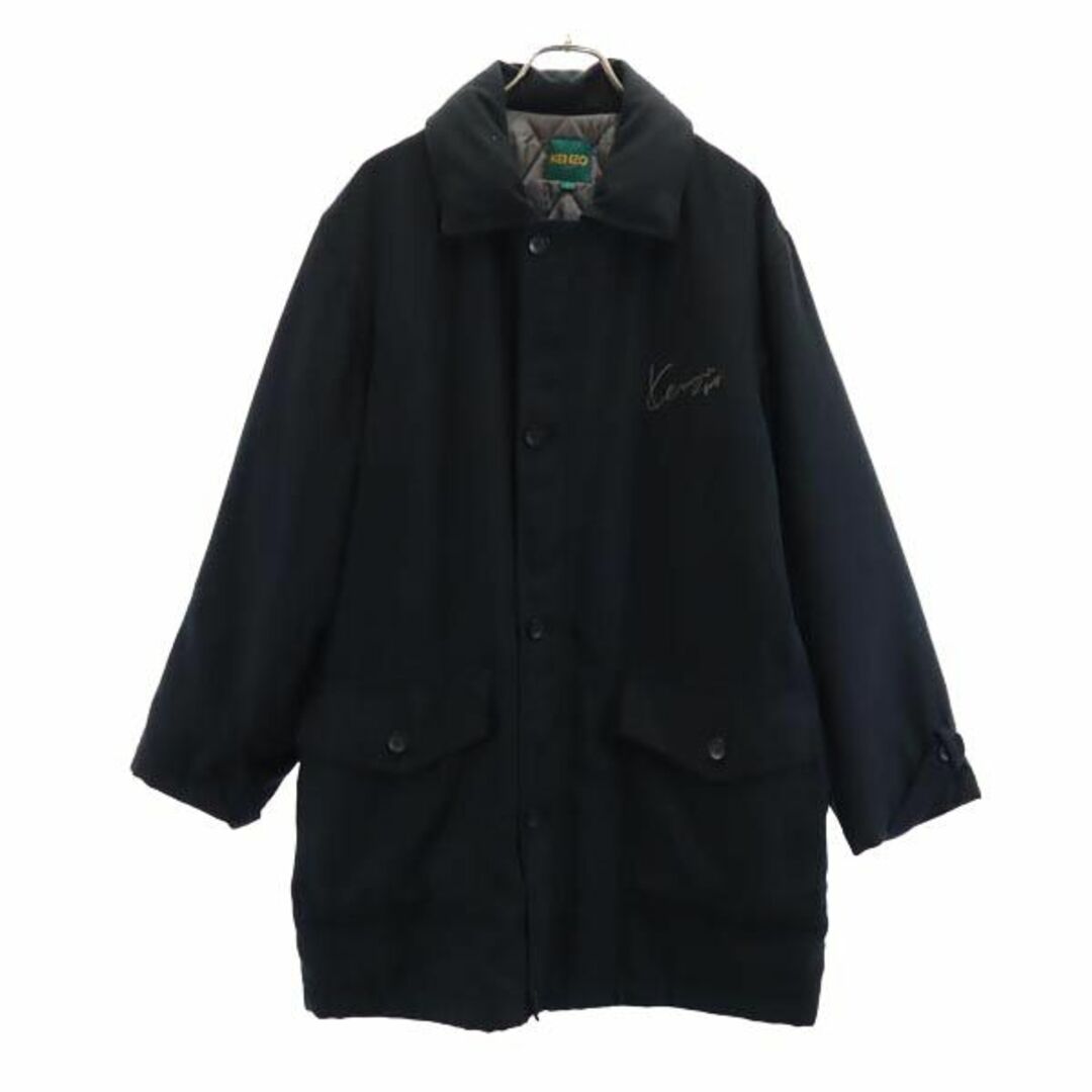 KENZO - ケンゾー 90s ロング オールド ゴルフ コート 3 ブラック